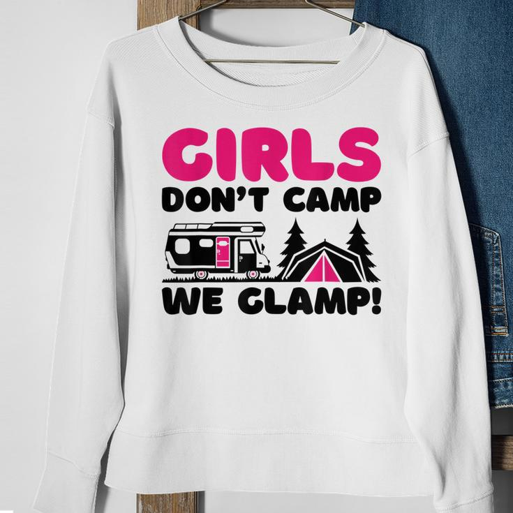 Girls Dont Camp We Glamp Camper Girl Glamper Camping Sweatshirt Gifts for Old Women