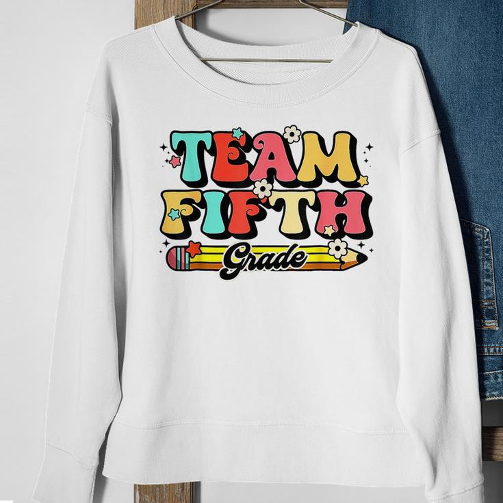 Groovy Team 5Th Grade First Day Of School Back To School Sweatshirt Gifts for Old Women