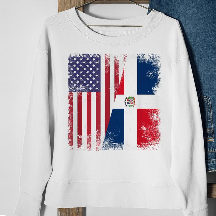Half Dominican Flag Vintage Usa Sweatshirt Gifts for Old Women