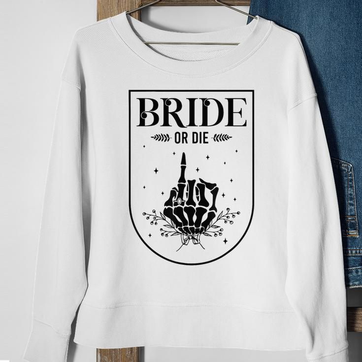 Halloween Bride Or Die Gothic Bachelorette Party Matching Sweatshirt Gifts for Old Women