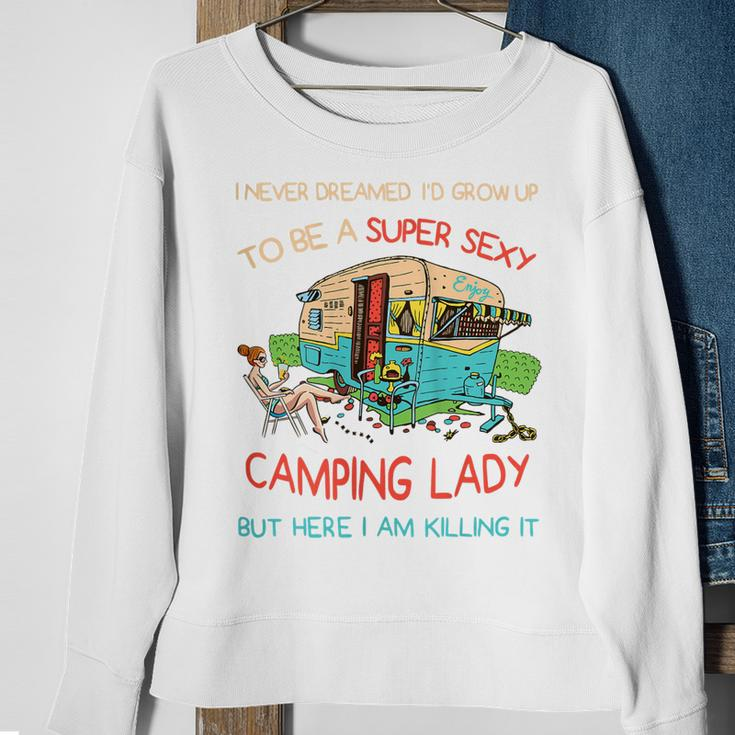 Happy Glamper Camping Lover Girl Camper Camp Vacation Gift For Womens Sweatshirt Gifts for Old Women