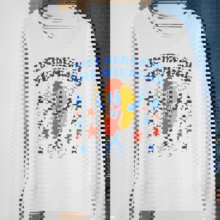 Hot Dog Im Just Here For The Wieners 4Th Of July Funny Sweatshirt Gifts for Old Women