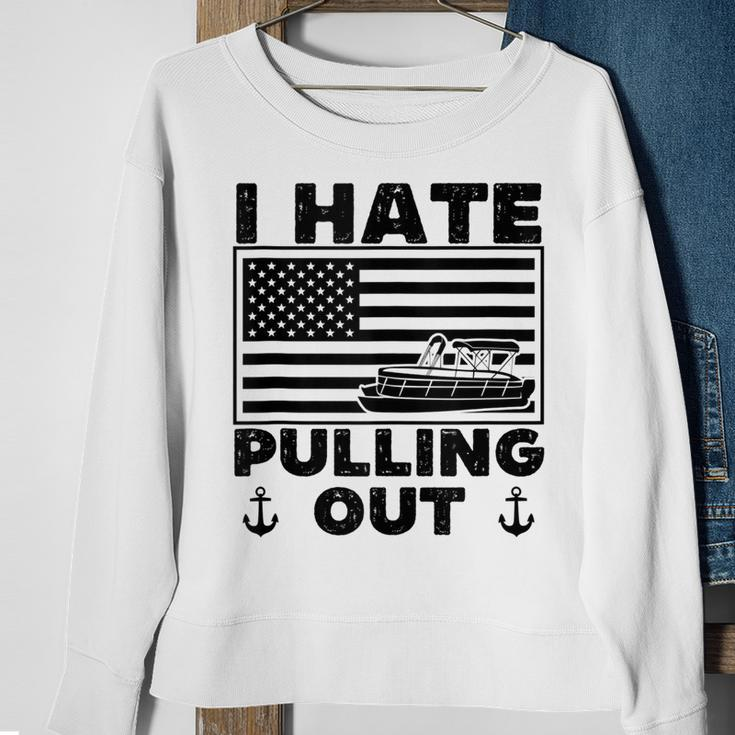 I Hate Pulling Out Boating Pontoon Boat Captain Funny Retro Sweatshirt Gifts for Old Women