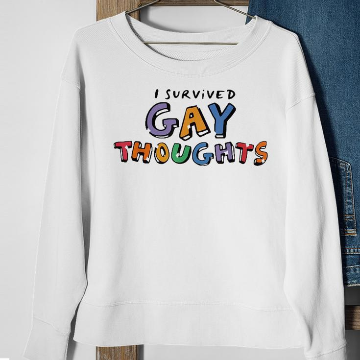 I Survived Gay Thoughts Sweatshirt Gifts for Old Women