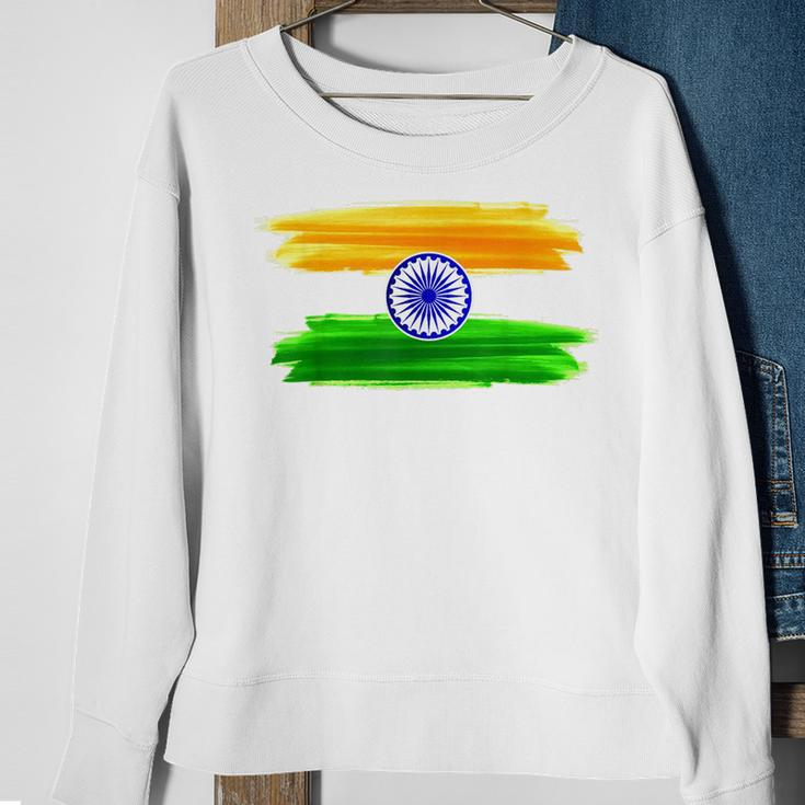 India Independence Day 15 August 1947 Indian Flag Patriotic Sweatshirt Gifts for Old Women
