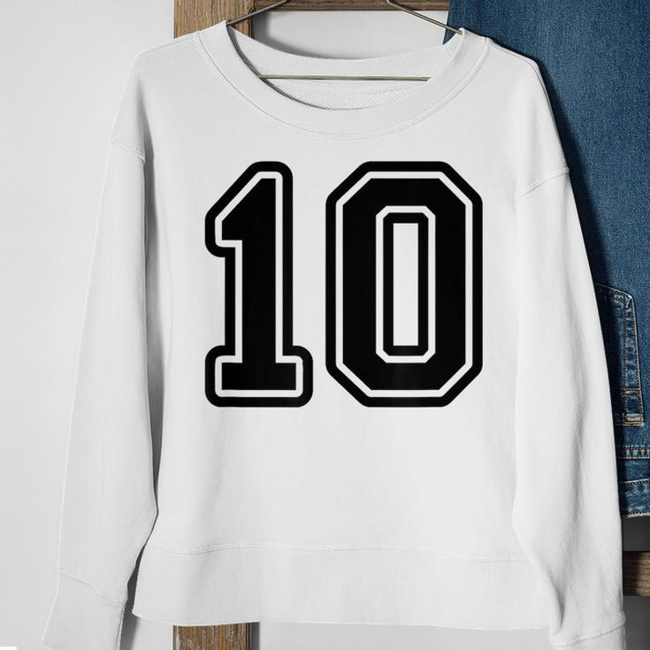 Jersey 10 Black Sports Team Jersey Number 10 Sweatshirt Gifts for Old Women