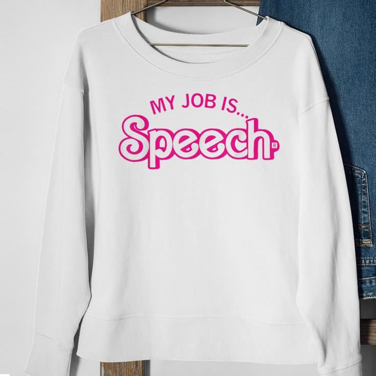 My Job Is Speech Retro Pink Style Speech Therapist Slp Sweatshirt Gifts for Old Women