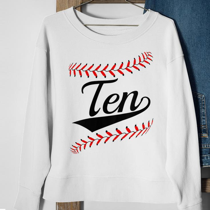 Kids 10 Year Old 10Th Baseball Softball Birthday Party Boys Girls Sweatshirt Gifts for Old Women