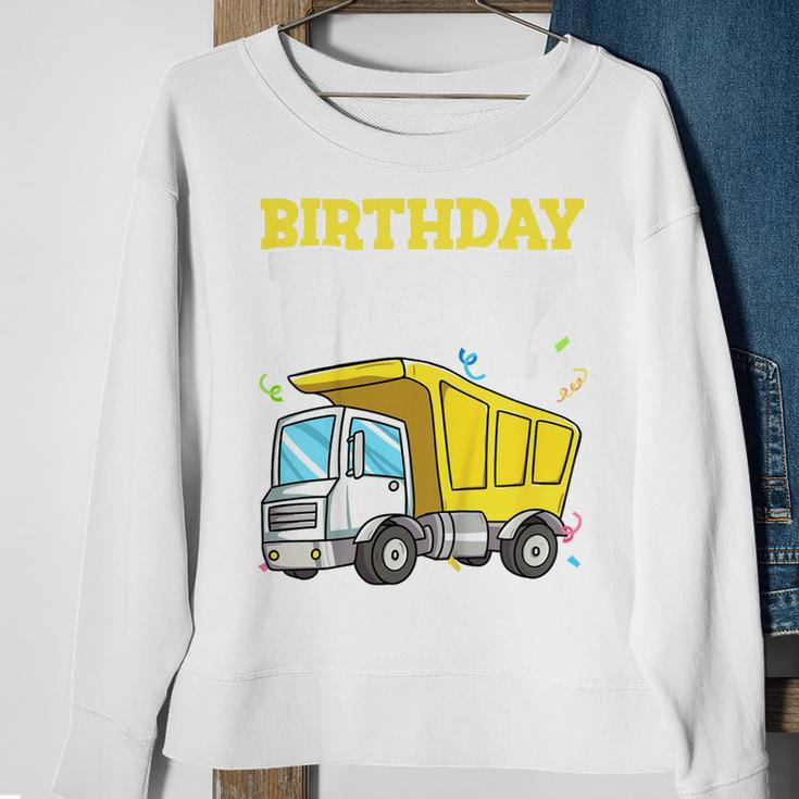 Kids Birthday Boy Toddler Construction Truck Theme Sweatshirt Gifts for Old Women