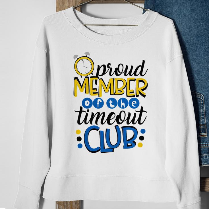 Kids Funny Baby Boy Son Toddler Proud Member Of The Timeout Club Sweatshirt Gifts for Old Women