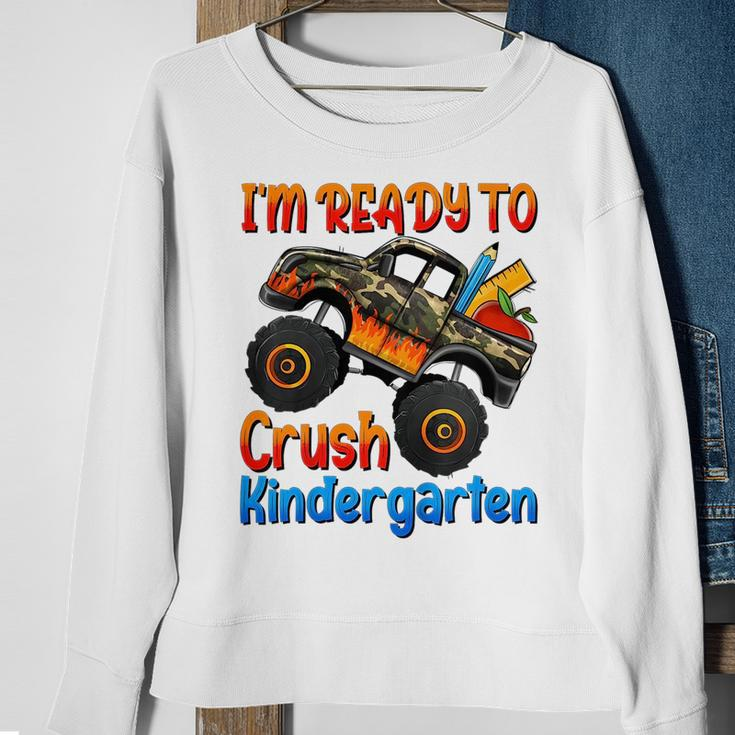 Kids Im Ready To Crush Kindergarten Monster Truck Boys First Day Sweatshirt Gifts for Old Women