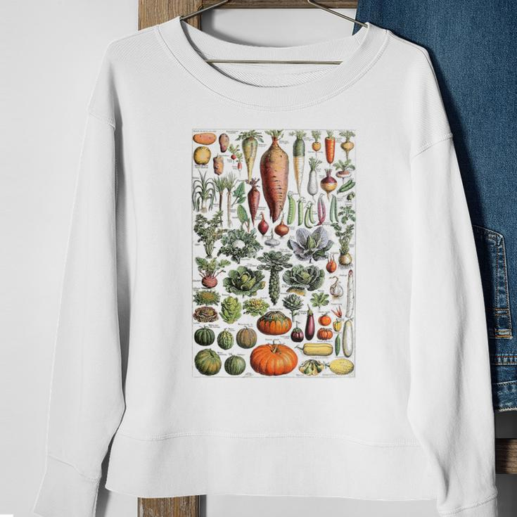 Kitchen Vegetable Identification Reference Chart Botanical Sweatshirt Gifts for Old Women