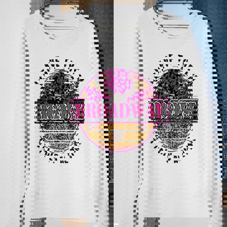 Leopard Cowgirl Hat Leave Them Broadway Girls Alone Western Sweatshirt Gifts for Old Women