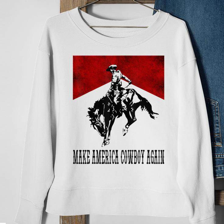 Make America Cowgirl Cowboy Again Rodeo Lover 4Th Of July Sweatshirt Gifts for Old Women
