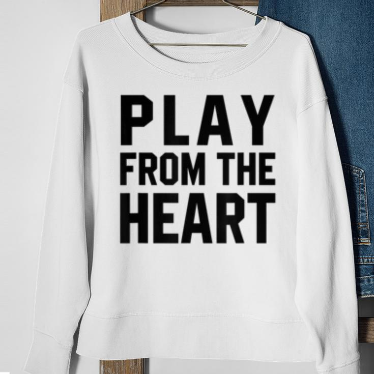 Motivational Volleyball Quotes Play From The Heart Coach Sweatshirt Gifts for Old Women