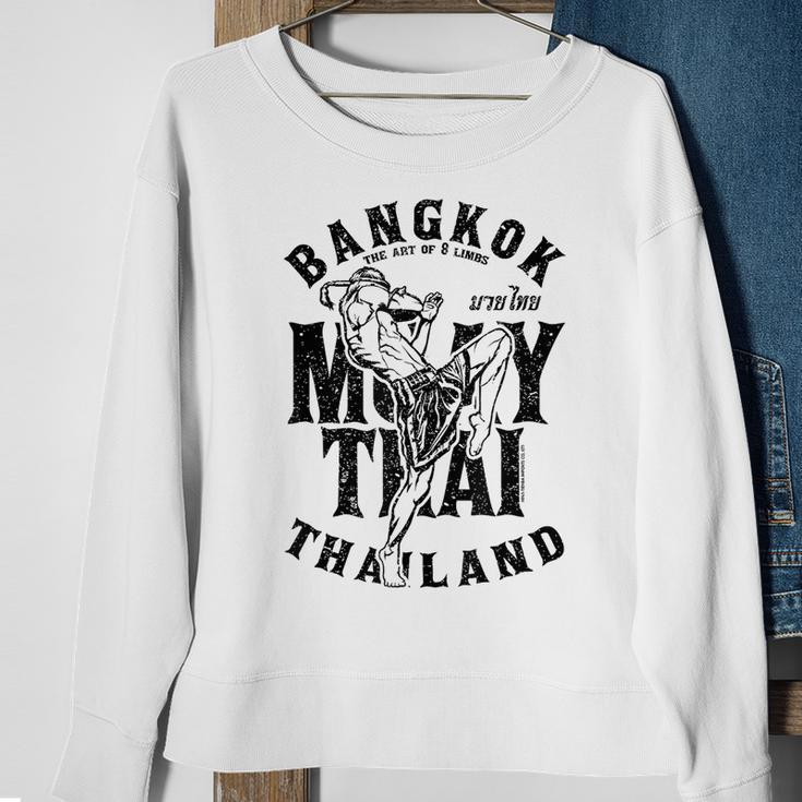 Muay Thai Kickboxing Bangkok Thailand Distressed Graphic Kickboxing Funny Gifts Sweatshirt Gifts for Old Women