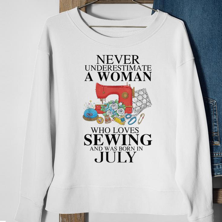 Never Underestimate A Woman Who Loves Sewing Was Born In Sweatshirt Gifts for Old Women