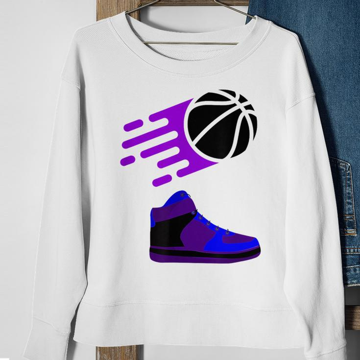 Purple Basketball Sneaker Sweatshirt Gifts for Old Women