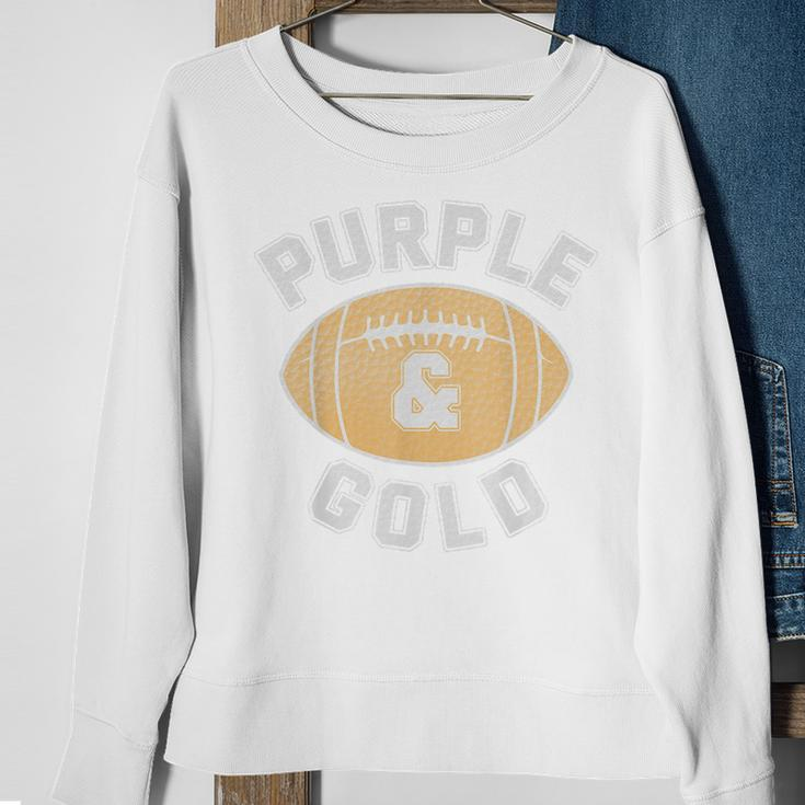 Purple And Gold Football Game Day Home Team Group Sweatshirt Gifts for Old Women