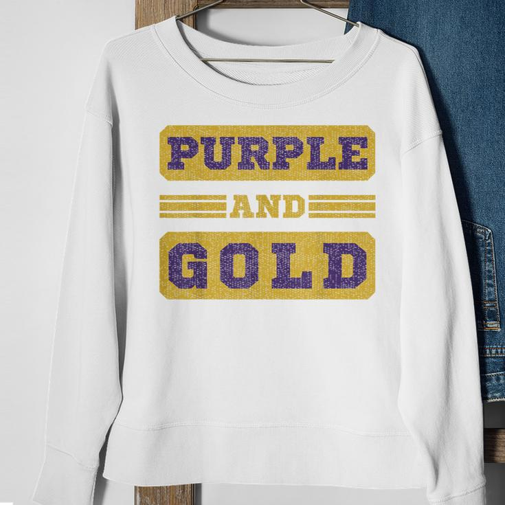 Purple And Gold Football Game Day Home Team Group Sweatshirt Gifts for Old Women