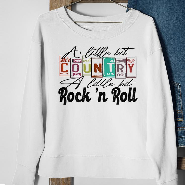 Retro A Little Bit Country A Little Bit Rock N Roll Western Sweatshirt Gifts for Old Women
