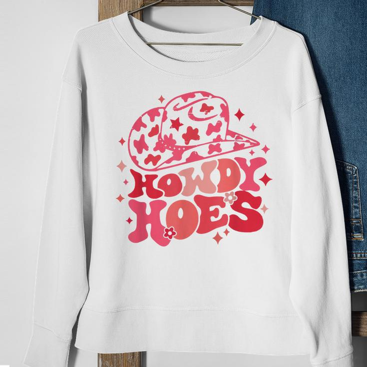 Retro Howdy Hoes Pink Leopard Cowboy Hat Cowgirl Western Sweatshirt Gifts for Old Women