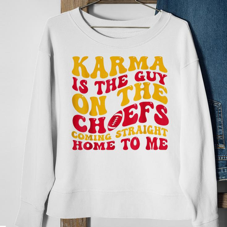Retro Karma Is The Guy On The Chief Sweatshirt Gifts for Old Women