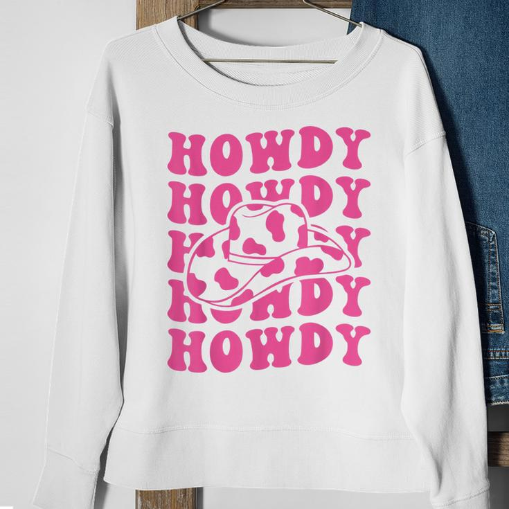 Rodeo White Howdy Western Retro Cowboy Hat Southern Cowgirl Sweatshirt Gifts for Old Women
