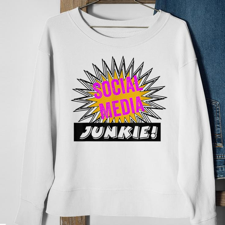Social Media Junkie Hilarious Sweatshirt Gifts for Old Women