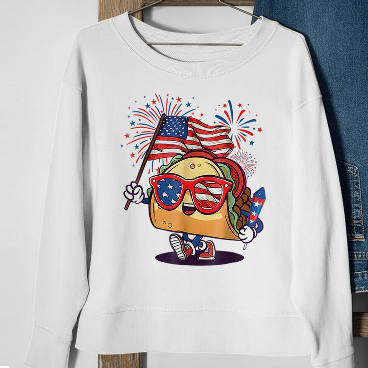 Taco Sunglasses American Flag Usa Funny 4Th Of July Gifts Usa Funny Gifts Sweatshirt Gifts for Old Women