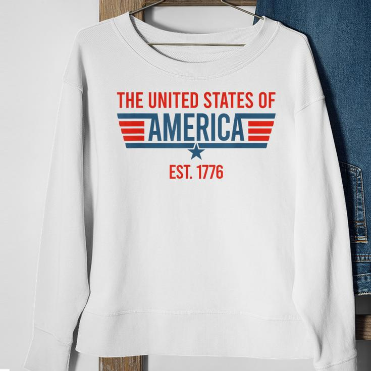 The United States Of America Est July 4Th 1776 Patriotic Usa Sweatshirt Gifts for Old Women