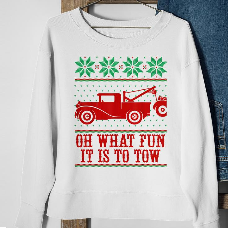 Tow Truck Driver Christmas -Oh What Fun It Is To Tow Sweatshirt Gifts for Old Women