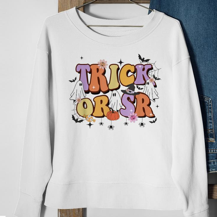 Trick Or Sr Retro Aba Bcba Halloween Positive Reinforcement Sweatshirt Gifts for Old Women