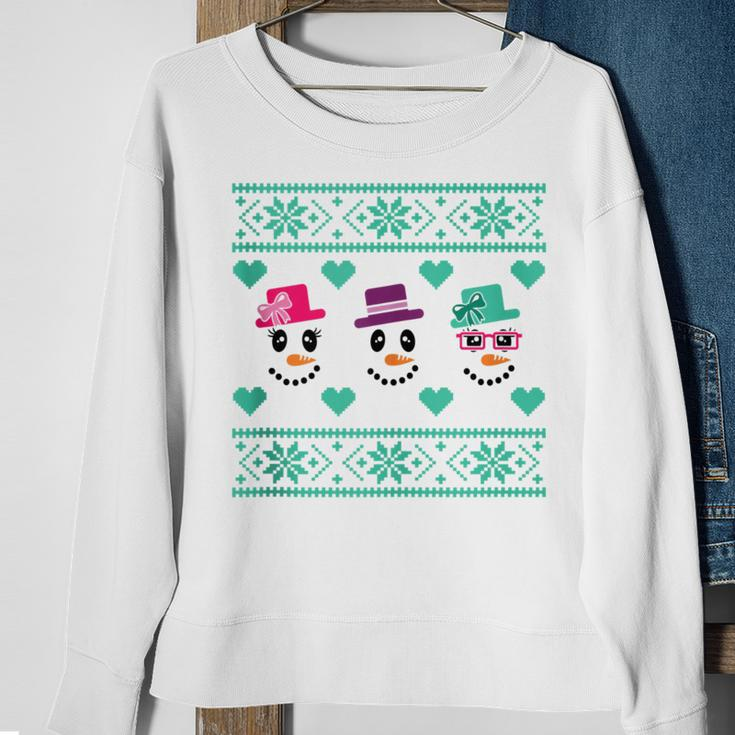 Ugly Christmas Sweater Style Snowmen Sweatshirt Gifts for Old Women
