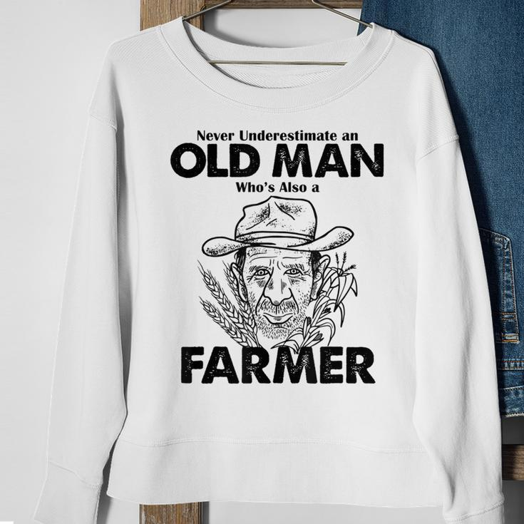 Never Underestimate A Farmer Farming Sweatshirt Gifts for Old Women