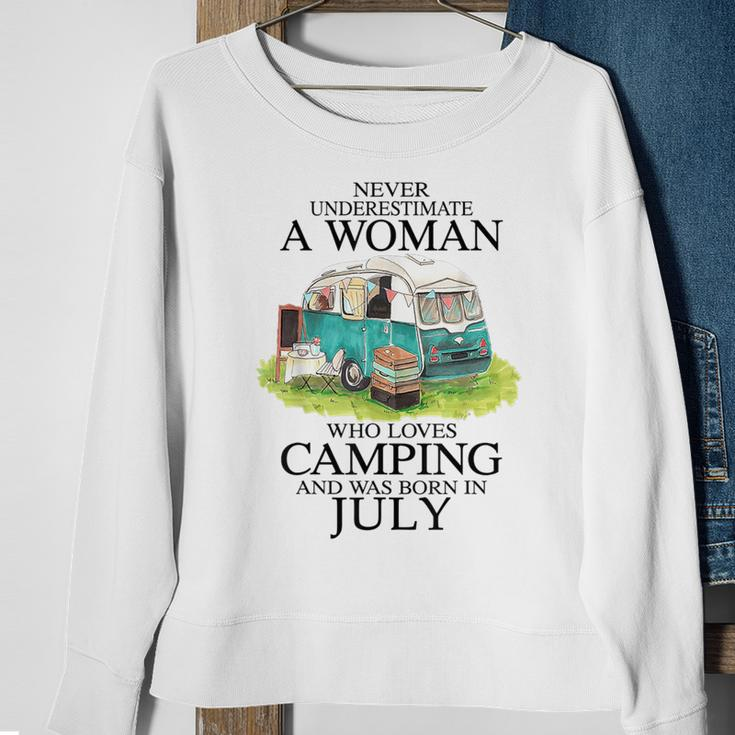 Never Underestimate Who Loves Camping July Sweatshirt Gifts for Old Women
