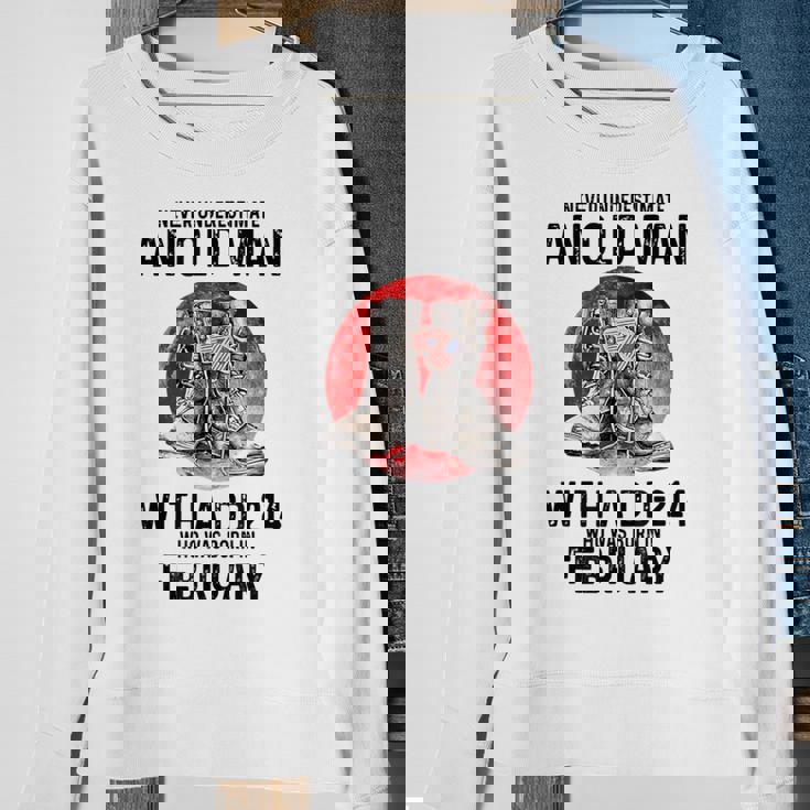 Never Underestimate An Old February Man With A Dd214 Sweatshirt Gifts for Old Women