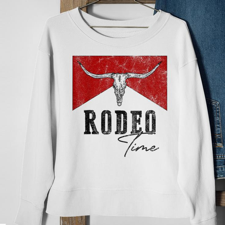 Vintage Bull Skull Western Life Country Rodeo Time Sweatshirt Gifts for Old Women