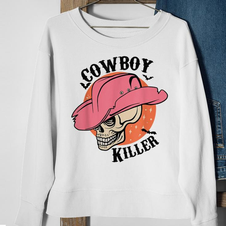 Western Cowgirl Cowboy Killer Skull Cowgirl Rodeo Girl Rodeo Funny Gifts Sweatshirt Gifts for Old Women
