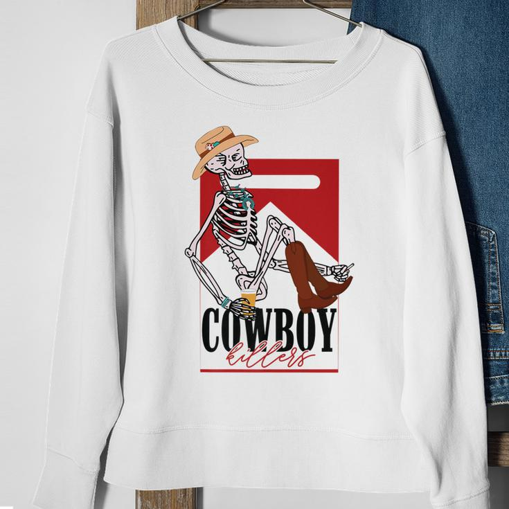 Western Cowgirl Cowboy Killer Skull Cowgirl Rodeo Girl Sweatshirt Gifts for Old Women