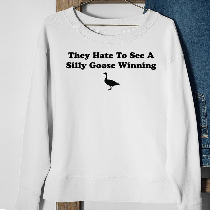 They Hate To See A Silly Goose Winning Joke Sweatshirt Gifts for Old Women