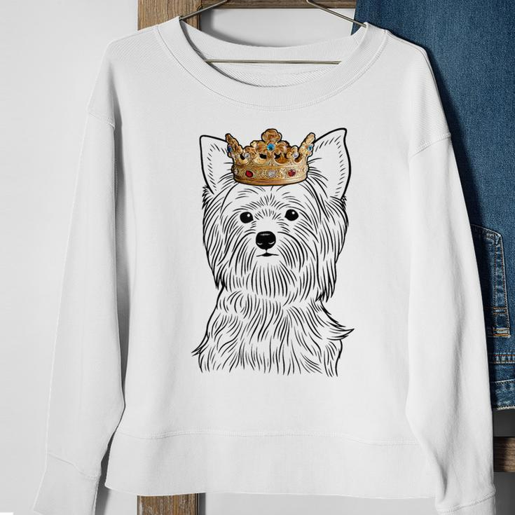 Yorkshire Terrier Dog Wearing Crown Yorkie Dog Sweatshirt Gifts for Old Women
