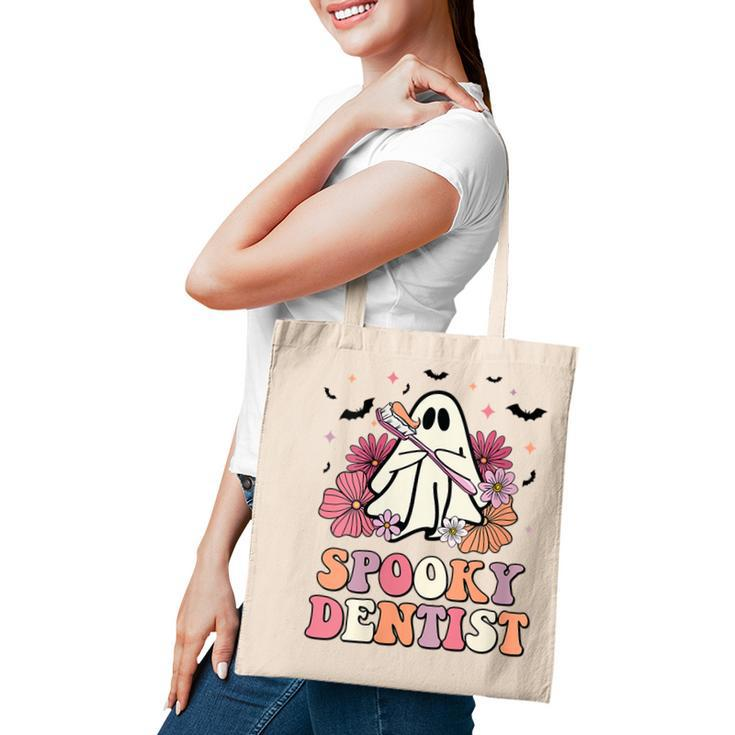 Spooky Dentist Ghost Halloween Dental Trick Or Th  Tote Bag