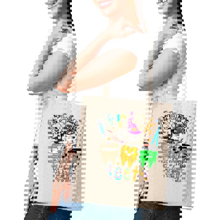 Trick Or Th Dental Squad Halloween Spooky Th Leopard Tote Bag