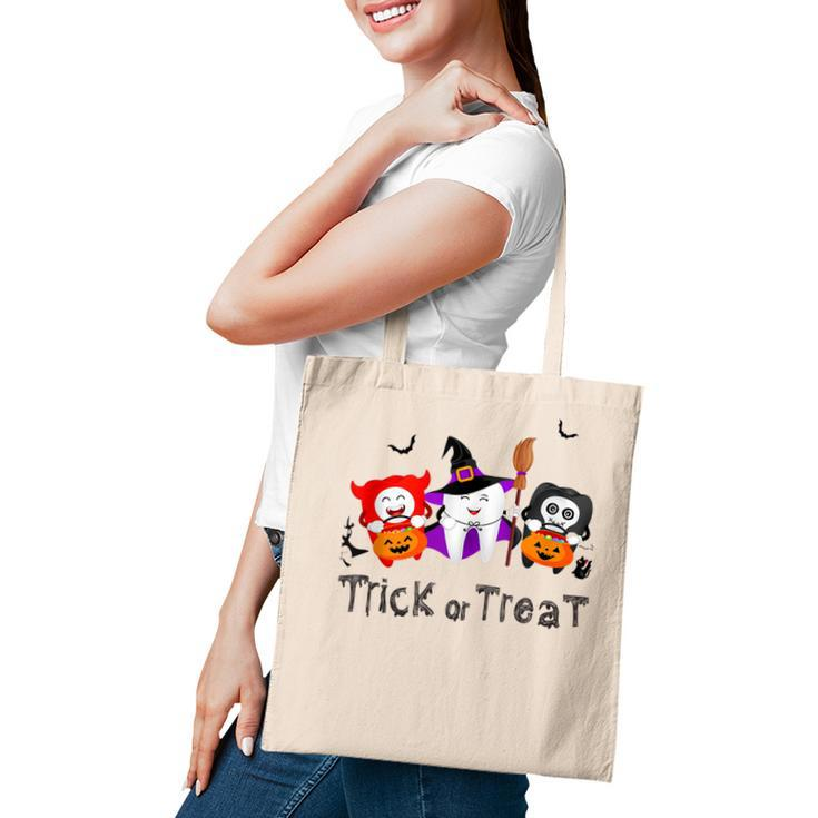 Trick Or Treat Fairy Spooky Tooth Halloween Dental Students Tote Bag