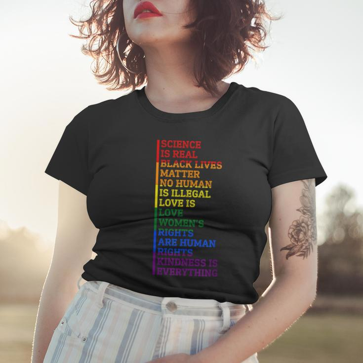 Gay Pride Science Is Real Black Lives Matter Rights Women T-shirt Gifts for Her
