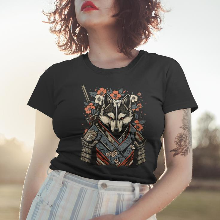 Japanese Samurai Wolf Tattoo Vintage Kawaii Ninja Gift For Womens Gift For Women Women T-shirt Gifts for Her