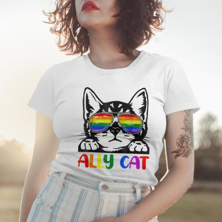 Lgbt Gay Ally Cat Be Kind Rainbow Pride Flag Men Women Gift Women T-shirt Gifts for Her