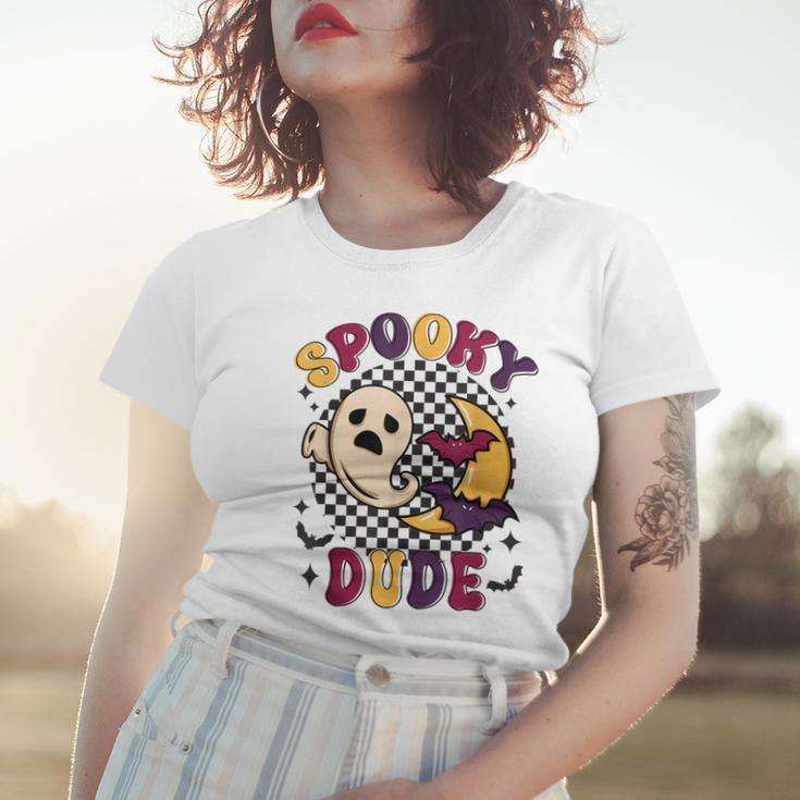 Spooky Dude Halloween Retro Groovy Ghost Group Costume 70S Women T-shirt Gifts for Her