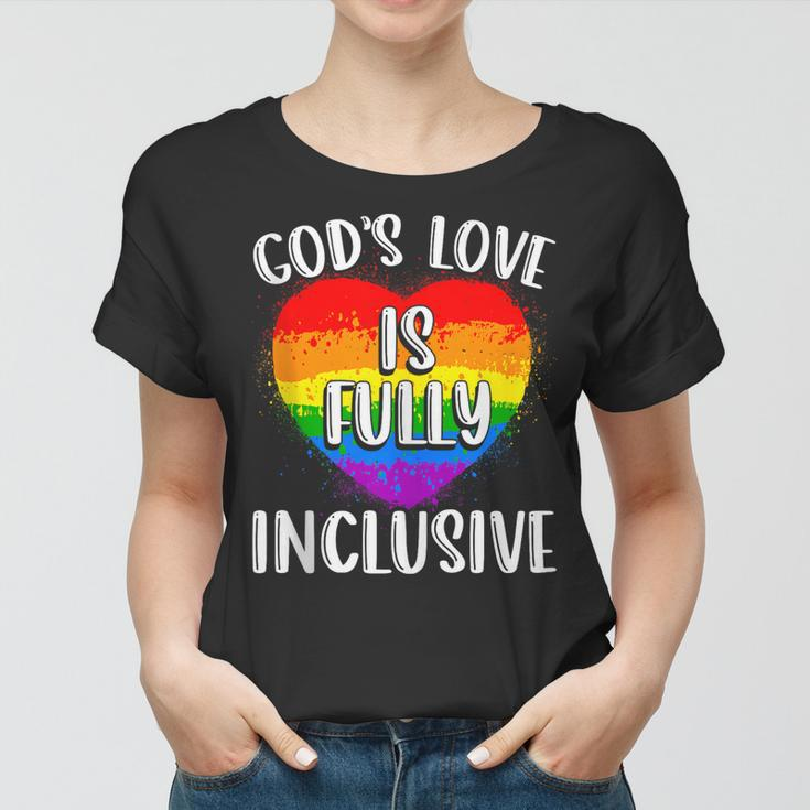 Christian Gods Love Is Fully Lgbt Flag Gay Pride Month Women T-shirt